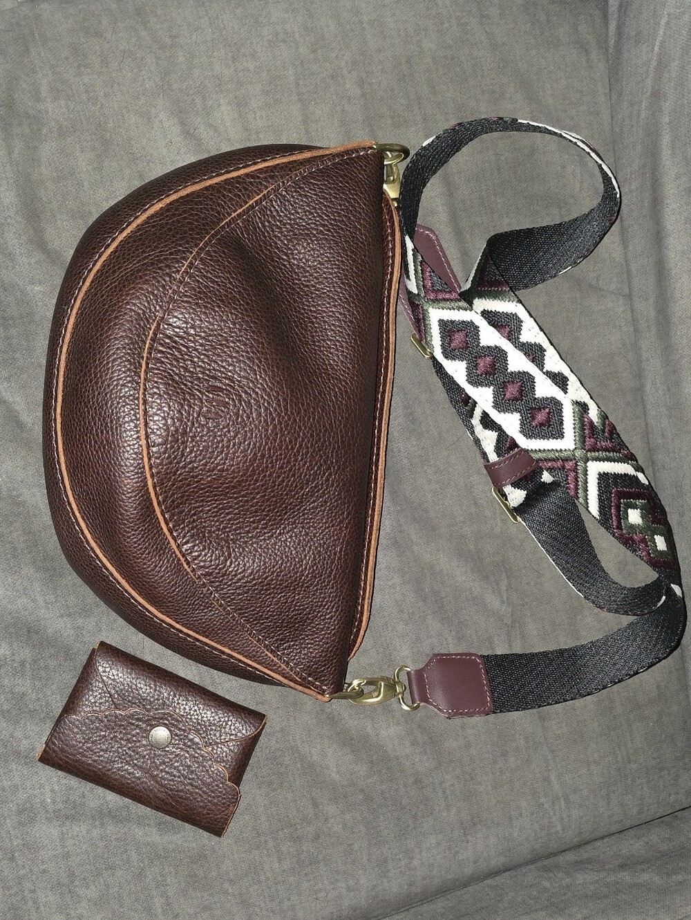 Portland Leather Medium Koala Sling w/ matching Daisy Plus Wallet in COLDBREW